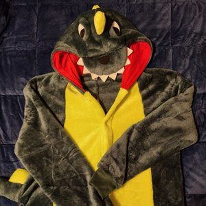 NWOT Child's Plush Dino Onesie PJ's with Long Spiked Tail, and Pockets.